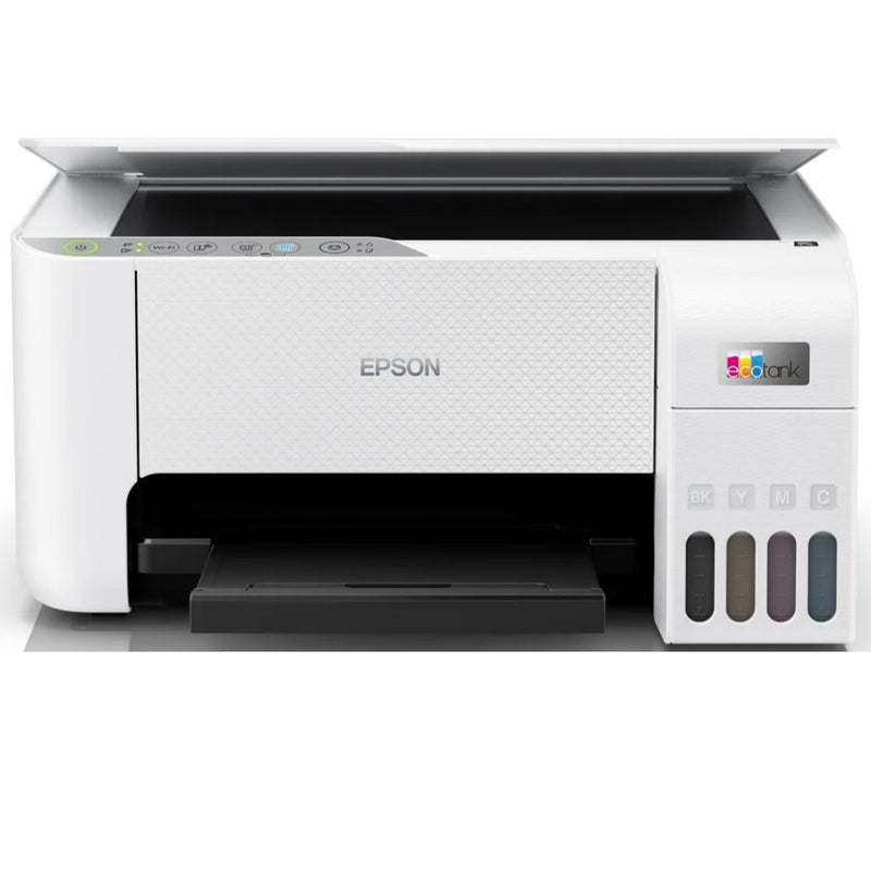 Epson EcoTank L3256 pre-loved printer, front view with Wi-Fi control panel