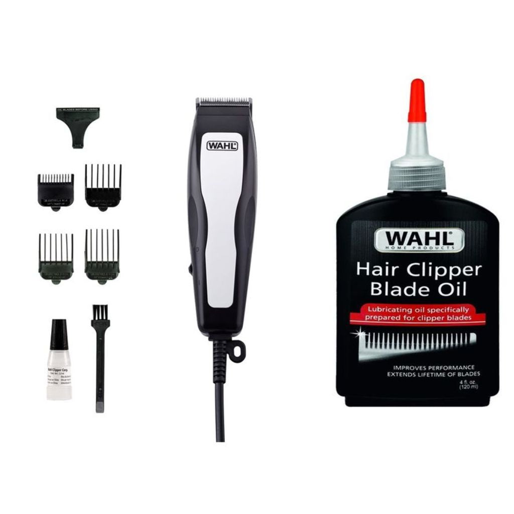 Wahl Home Pro Basic Corded Hair Clipper Kit + Wahl Clipper Blade Oil 120ml (Open-Box)