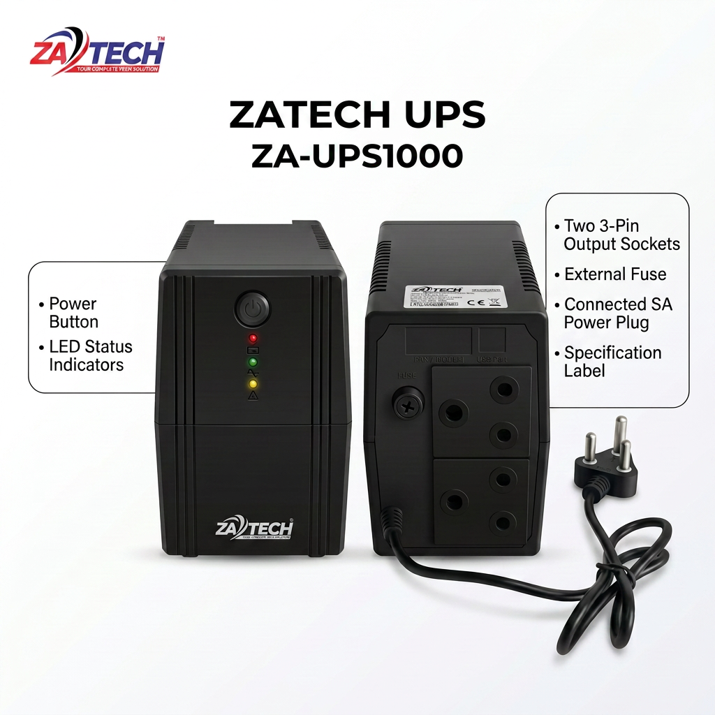 ZATECH 1000VA/500W Power Backup