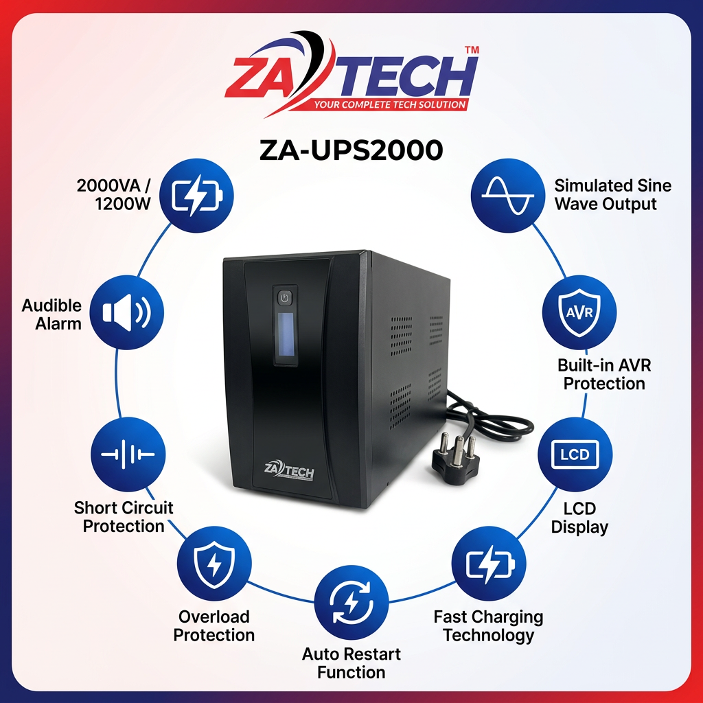 ZATECH 2000VA/1200W Power Backup