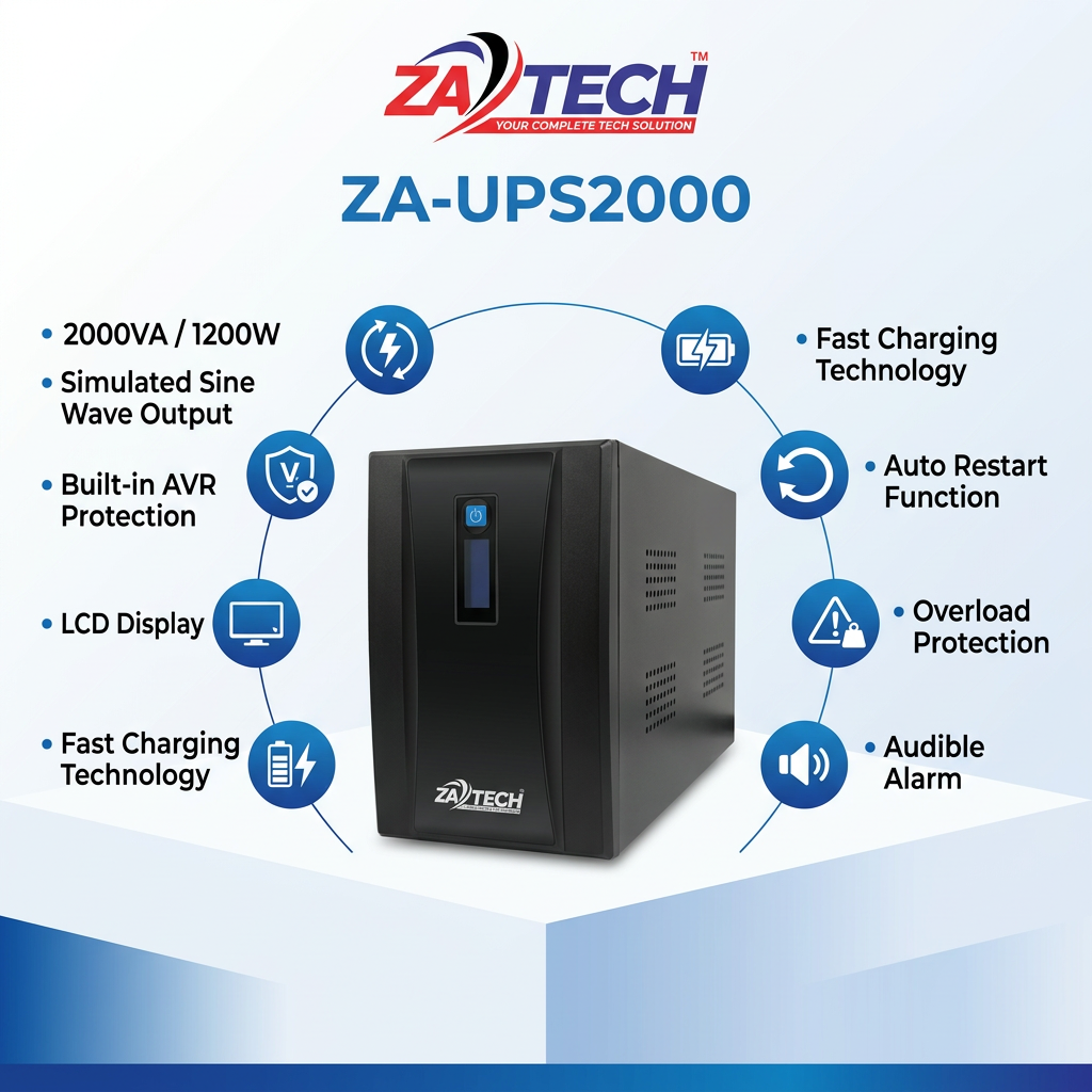 ZATECH 2000VA/1200W Power Backup