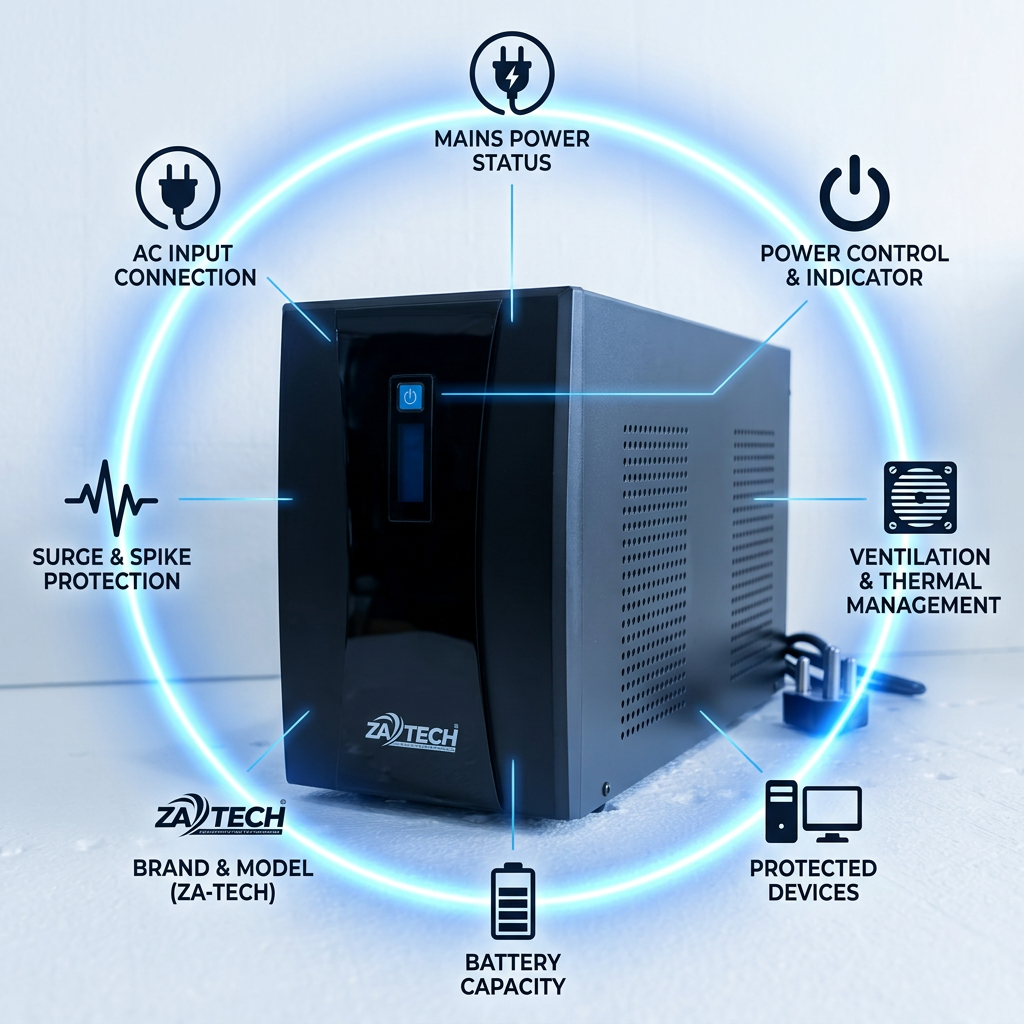 ZATECH 3000VA/1800W Power Backup