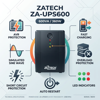ZATECH 600VA/360W Power Backup