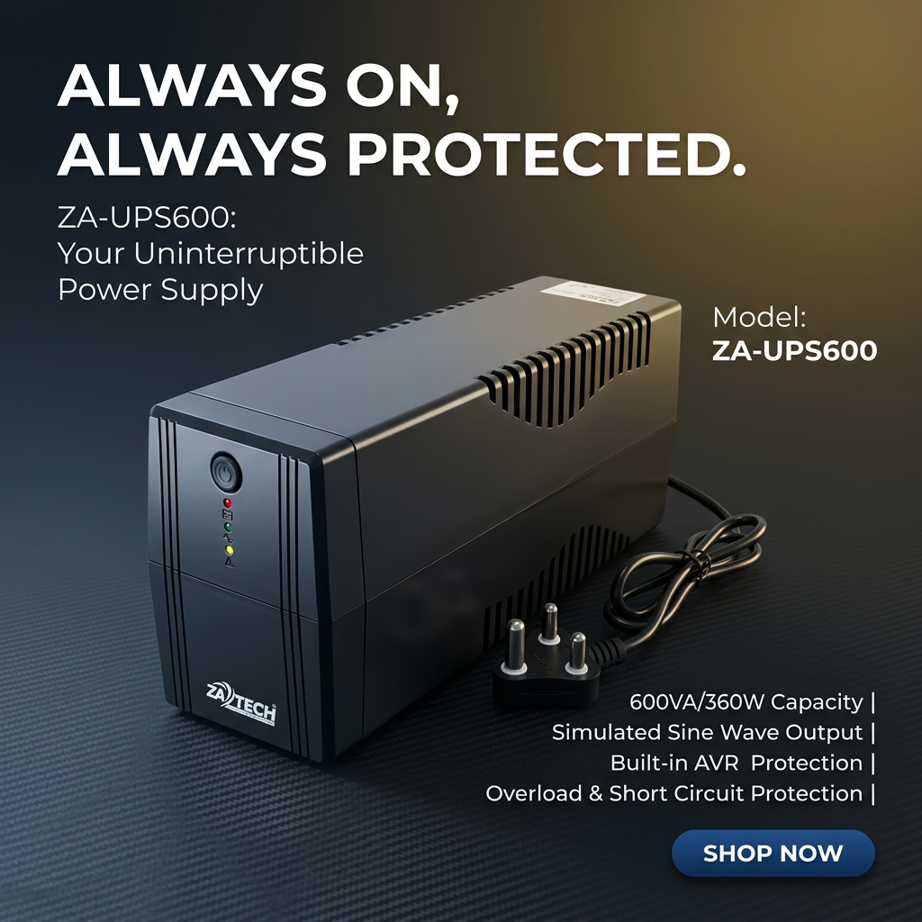 ZATECH 600VA/360W Power Backup