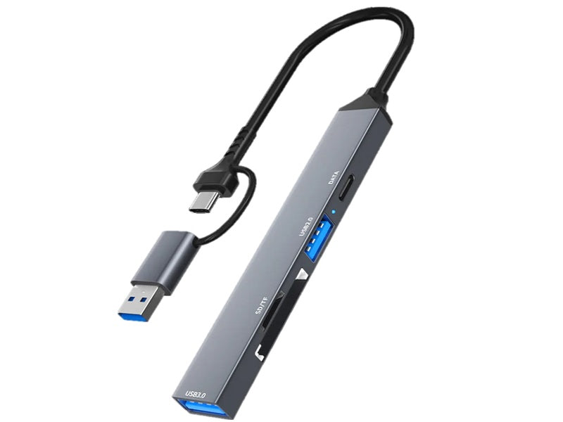 TYPE C/Usb-Usb 3.0 X 2-Sd-Tf-Tc Card Rea