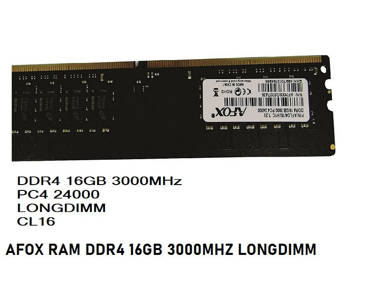 AFOX Ram Ddr4 16Gb 3000Mhz Longdimm