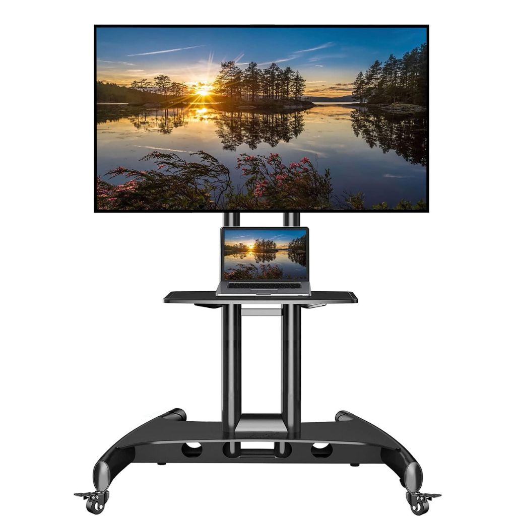 ZATECH Height-Adjustable Mobile TV Cart 32-70" - Heavy Duty, 45.5kg