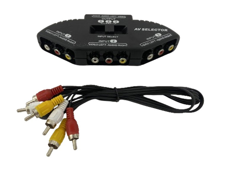 AV Switch 3 Rca Input 1 Rca Output