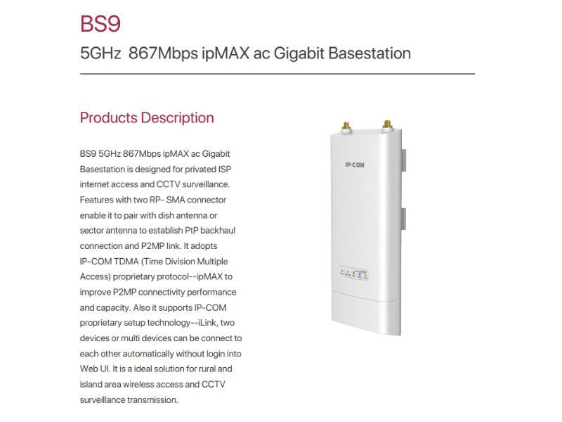 IP-COM 5GHz 867Mbps ipMAX AC