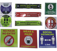 COVID 19 Display Signange 10 Stickers