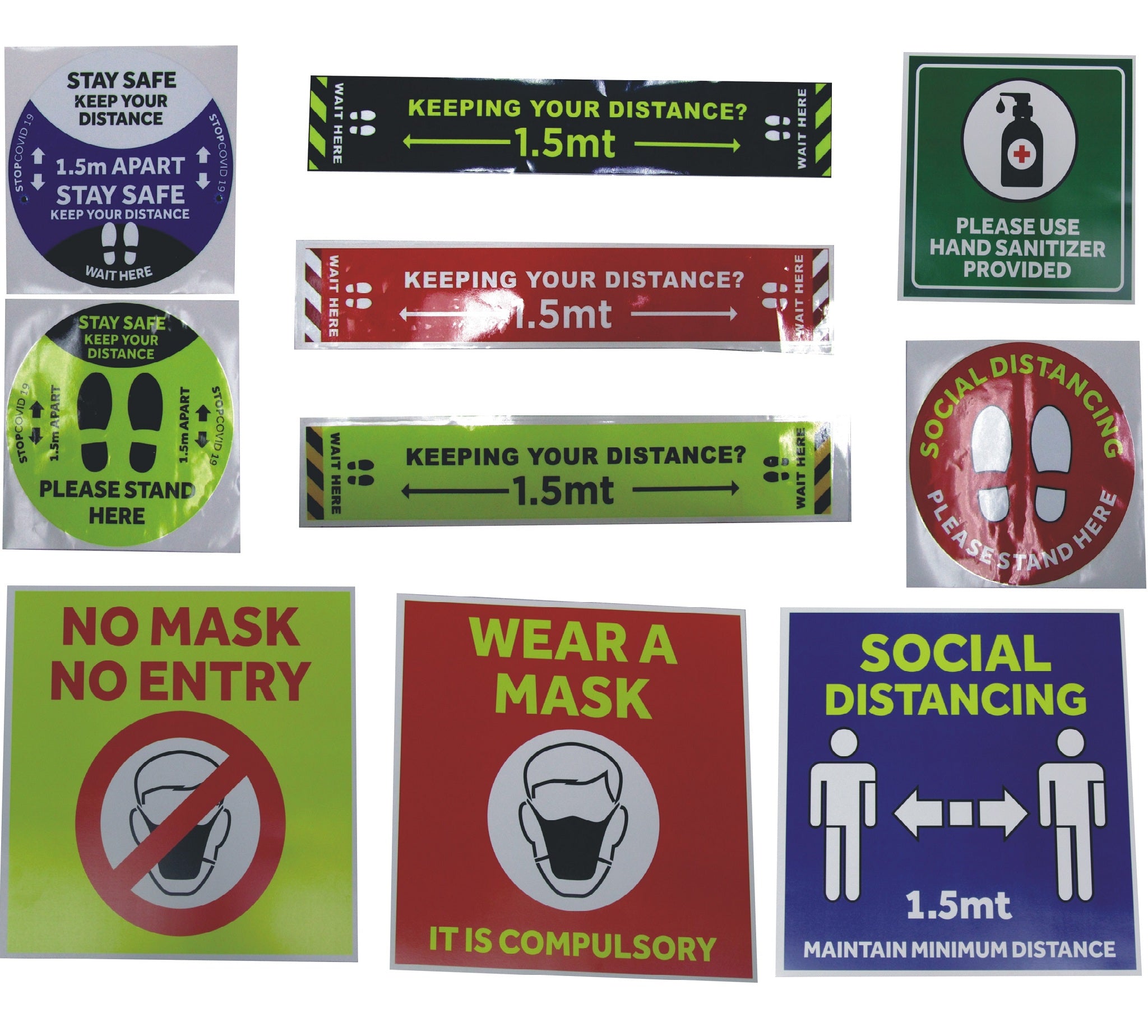 COVID 19 Display Signange 10 Stickers