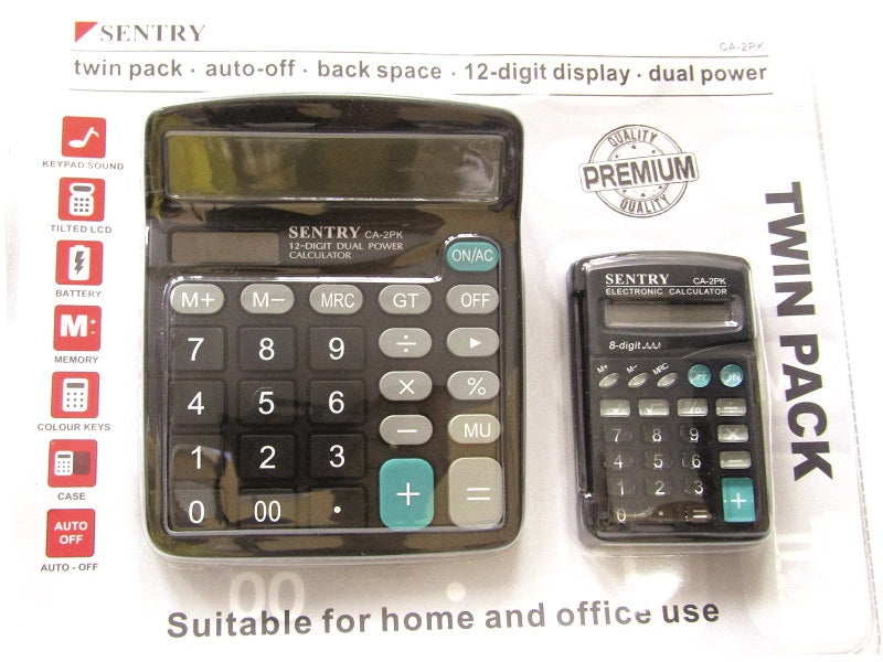 SENTRY Twin Pack Calculator 12Digit/8Dig