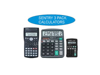 SENTRY 3Pck Calculator Scientific+12D+8D