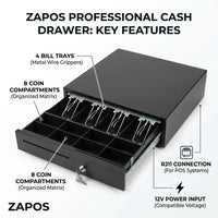 Cash Drawer Black 12V,Rj11 – view 2