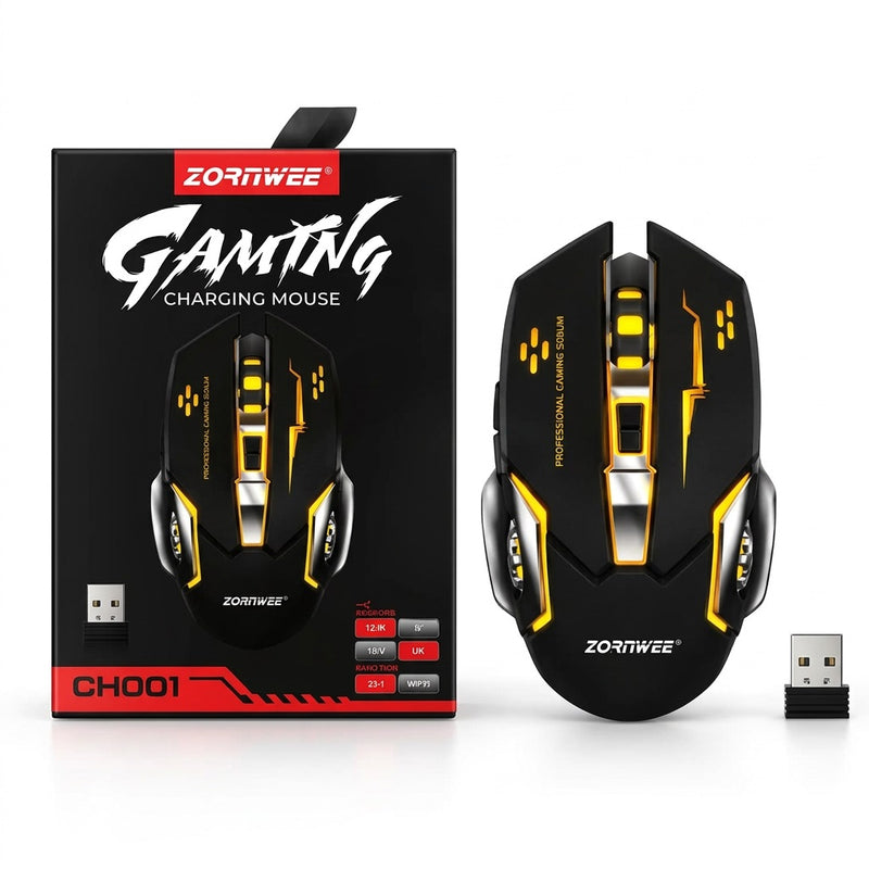 Zornwee CH001 Wireless Gaming Mouse - 2.4G + Bluetooth, Rechargeable Type-C