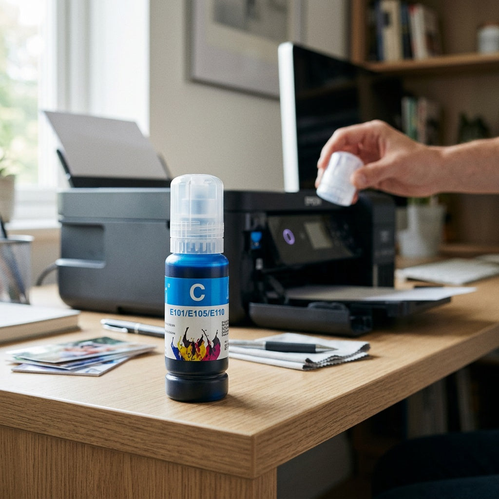 Compatible Epson 101 cyan ink bottle 70ml (view 3)