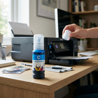 Compatible Epson 101 cyan ink bottle 70ml (view 3)