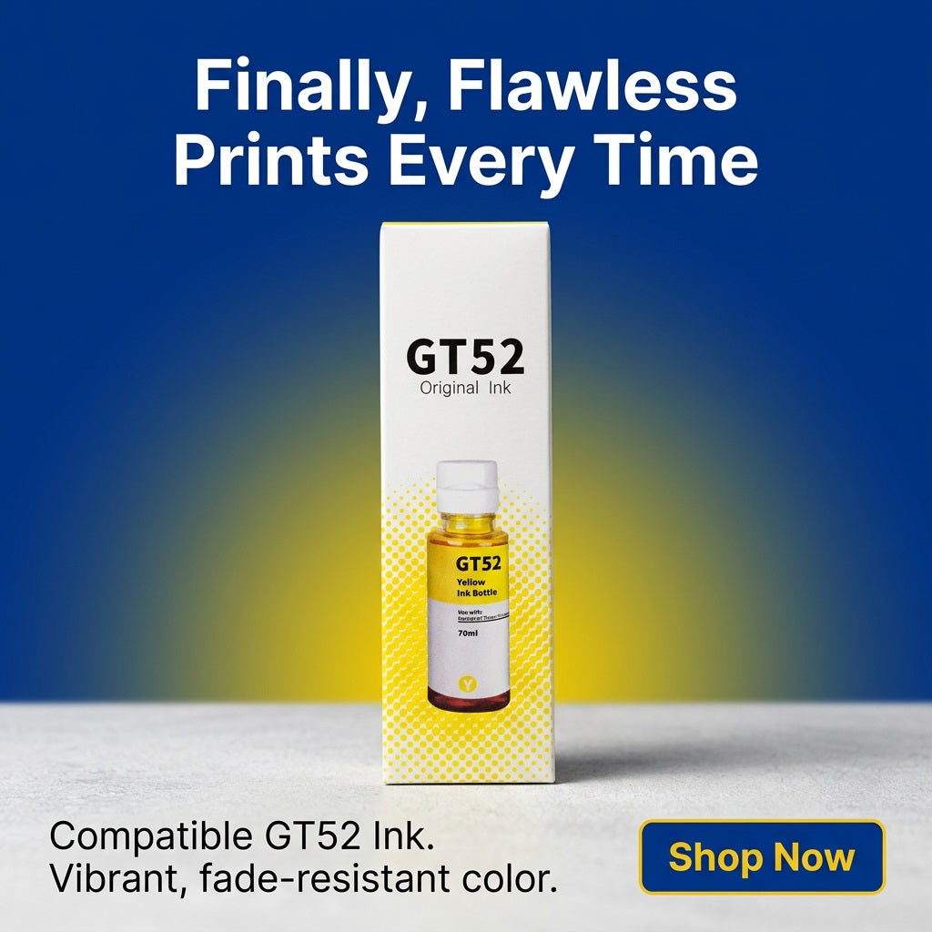 Compatible HP GT52 Yellow Ink Bottle70ml