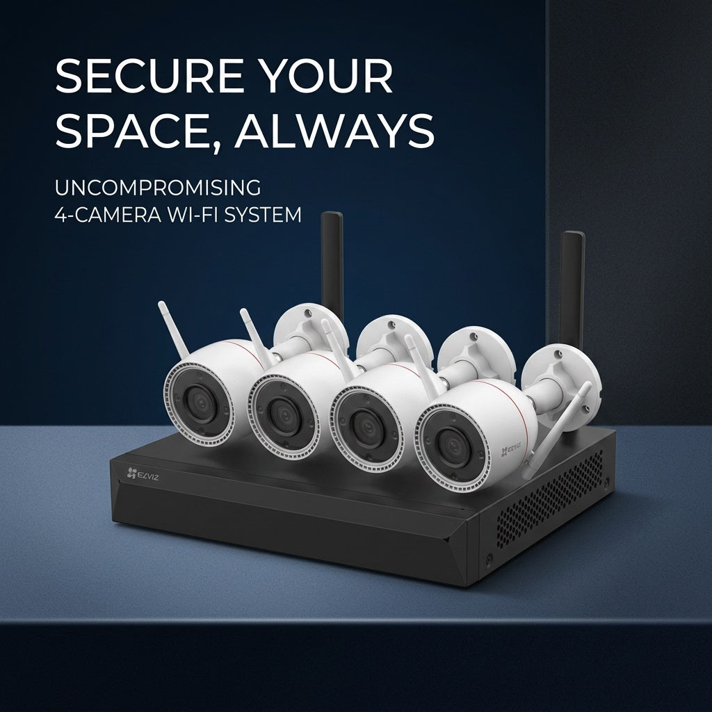 EZVIZ 4-Channel 4MP Wireless CCTV Kit - NVR & Cameras, 30m Night Vision
