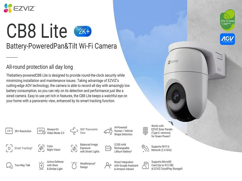 EZVIZ Cb8C-4MP Smart Home Battery
