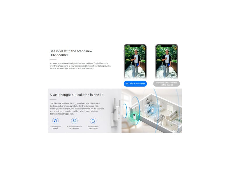 EZVIZ Cs-Db2-3Mp Wireless Video Doorbell