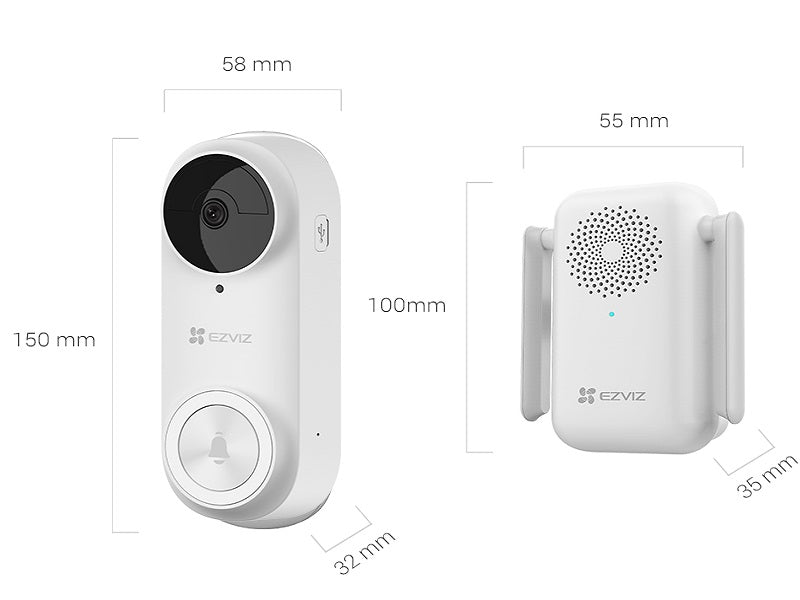 EZVIZ Cs-Db2-3Mp Wireless Video Doorbell