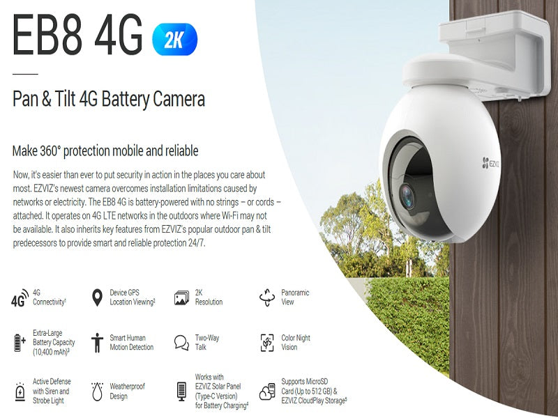 EZVIZ Eb8 4G Smart Home Battery Camera