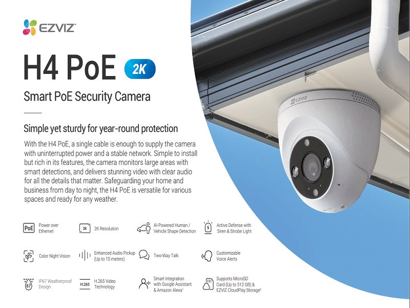 EZVIZ Cs-H4-3Mp 4Mm Smart Home Camera