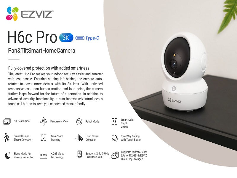 EZVIZ Cs-H6C-5MP 4MM Smart Home Camera
