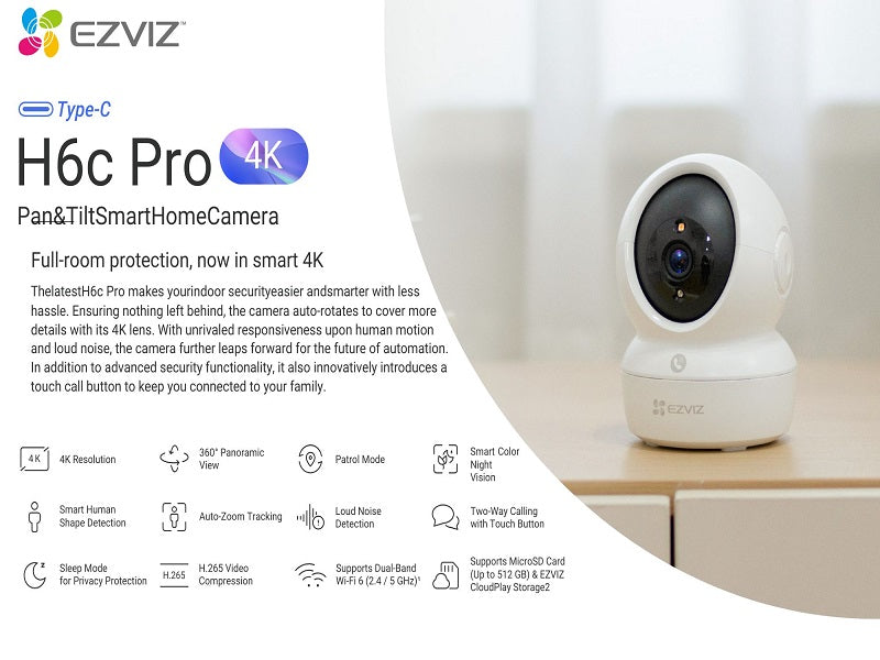 EZVIZ Cs-H6C-8MP Smart Home Camera