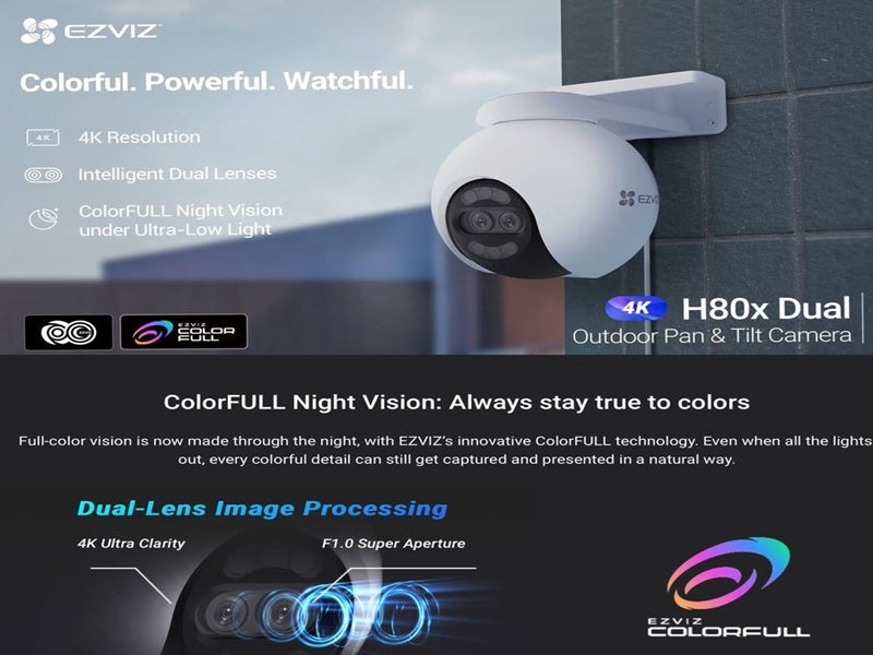 EZVIZ H80X 8mp+2mp 4MM Smart Home Camera