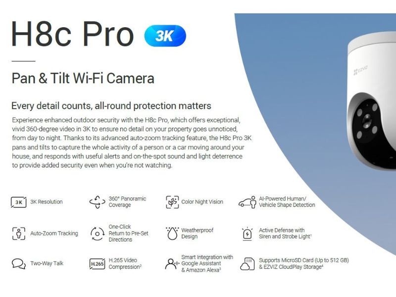 EZVIZ Cs-H8C-5Mp 4Mm Smart Home Camera