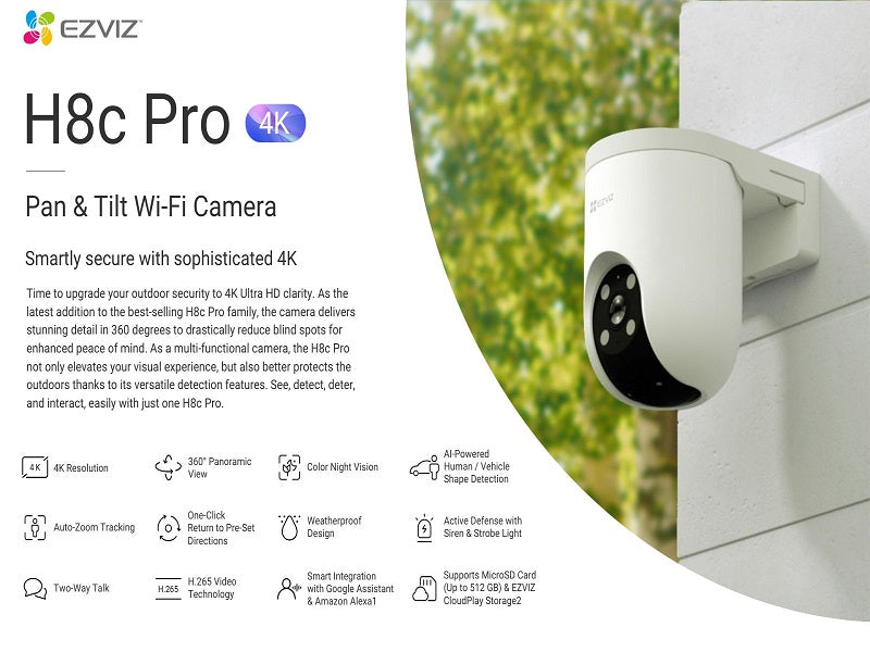 EZVIZ Cs-H8C-8Mp 4Mm Smart Home Camera