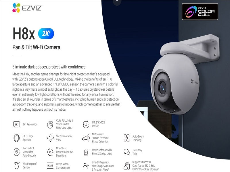 EZVIZ Cs-H8X-4Mp 4Mm Smart Home Camera
