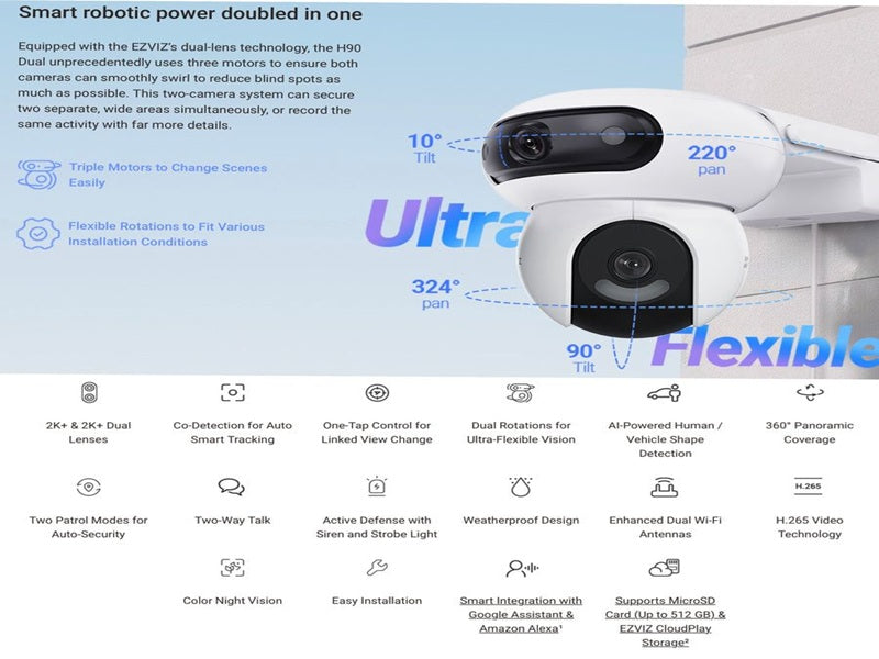 EZVIZ H90-4Mp+4Mp Dual Lens WiFi