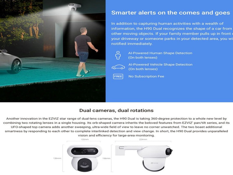 EZVIZ H90-4Mp+4Mp Dual Lens WiFi