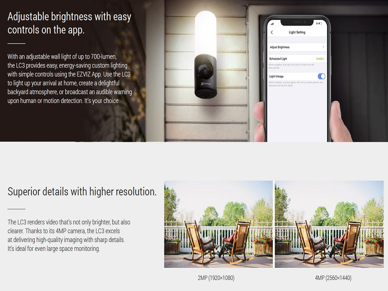 EZVIZ Cs-Lc3-4Mp Smartsecurity Light Cam