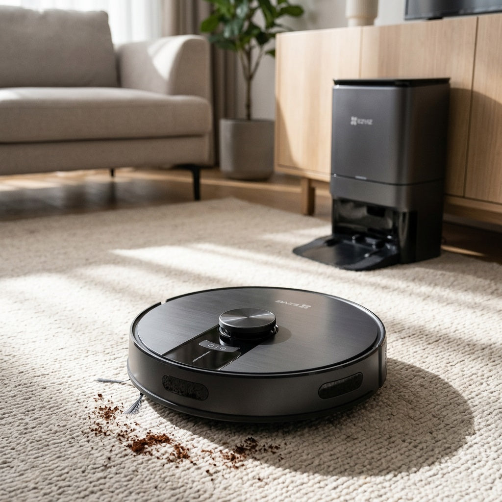 EZVIZ RE4 Plus robot vacuum cleaner and mop with base station (view 3)