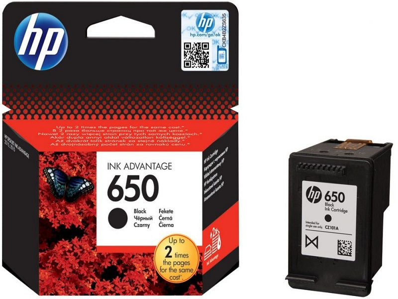 HP 650 Black  Cartridge Cz101Ae302