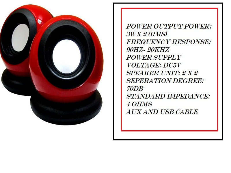 2.0 Multimedia Speaker Red