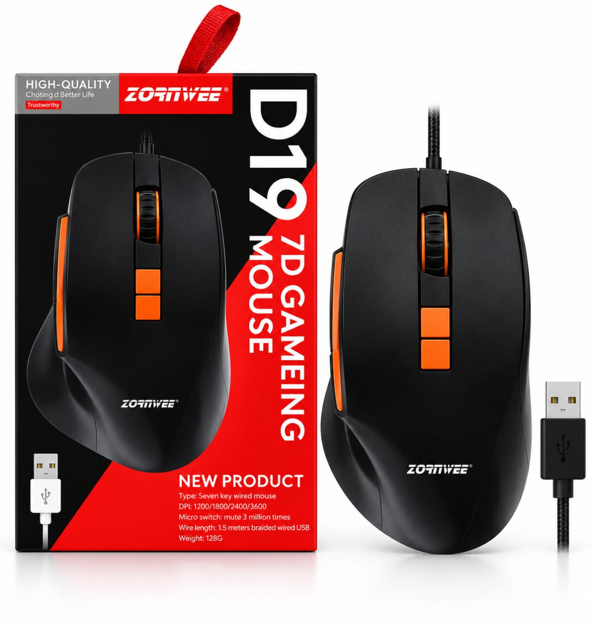 ZORNWEE D19 7D Gaming USB Mouse for PC