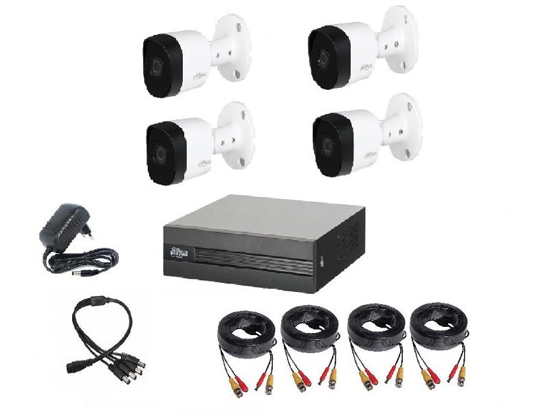 DAHUA 4Ch 1Mp Bul Kit With 20M Cable