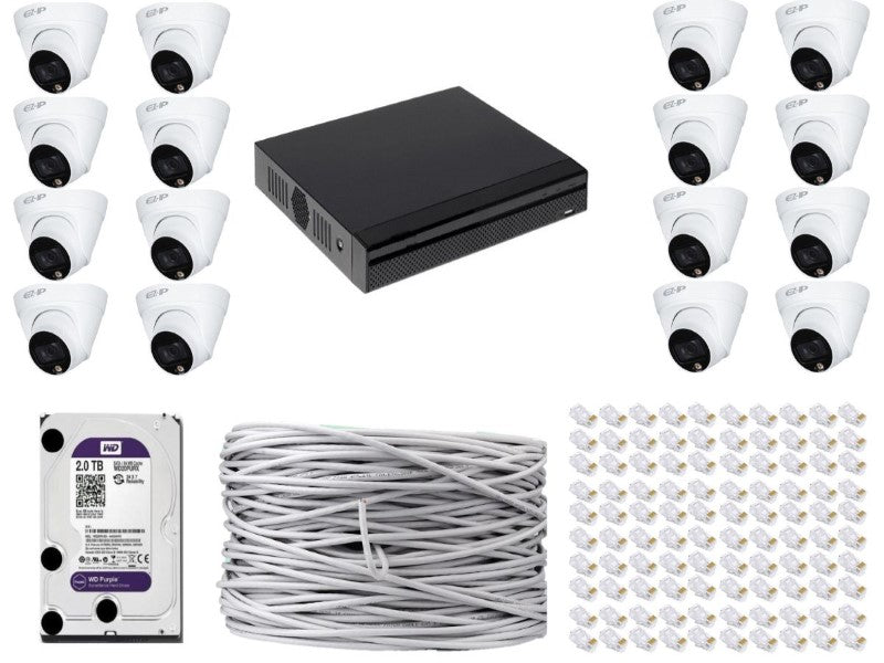 Brown Box 16Ch Color IP Dome Kit + 2TB