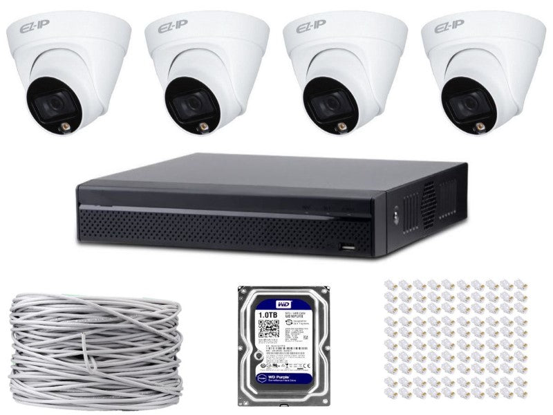 Brown Box 4Ch Color IP Dome Kit + 1TB