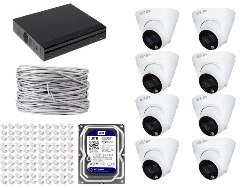 Brown Box 8Ch Color IP Dome Kit + 1TB