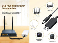 USB To Dc Cable 5V To 12V 5.5*2.5Mm 1M
