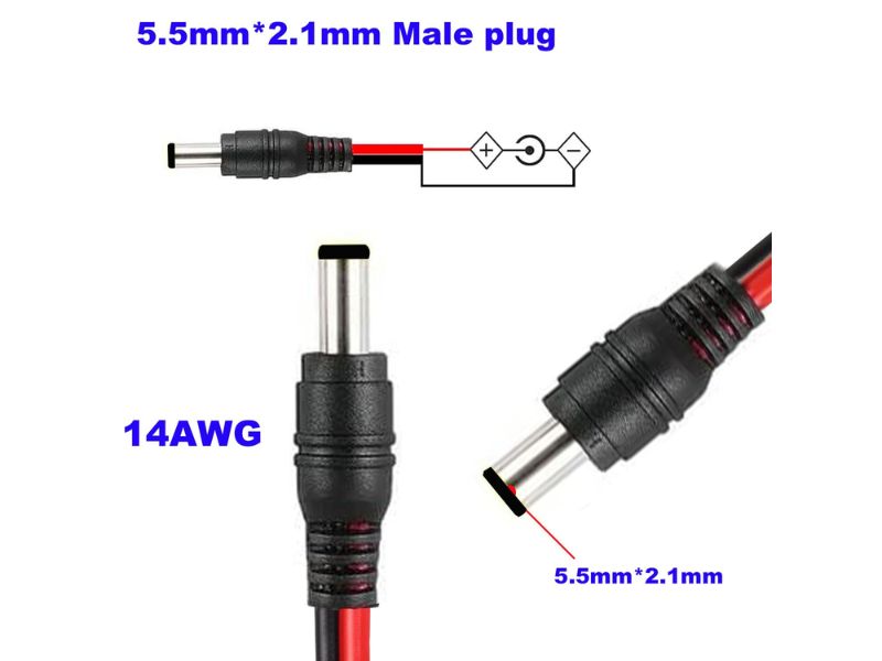 DC 5.5*2.1MM cable  25CM   Male