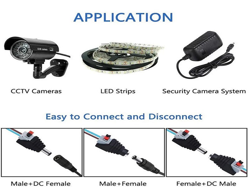 CONNECTOR CCTV 9V Dc With Button