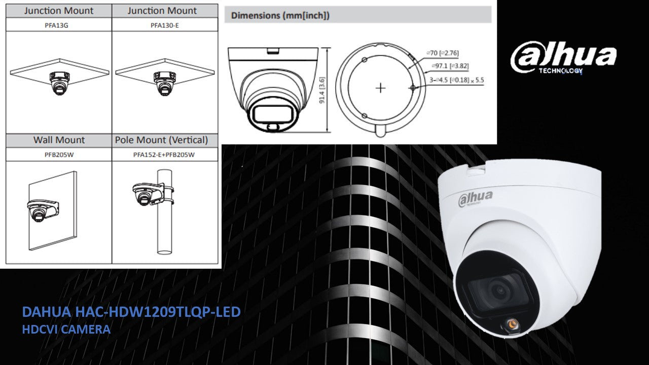 DAHUA 2Mp Full Color Dome 2.8Mm 20M