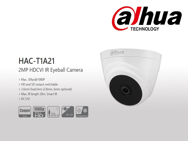 DAHUA 2Mp Dome 2.8Mm 20Mtr